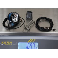 SON Edelux 2 LED Dynamo Scheinwerfer grün-eloxiert