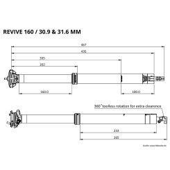 BikeYoke REVIVE 2.0 160 Vario Sattelstütze 31,6mm Dropper Post