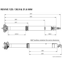 BikeYoke REVIVE 2.0 125 Vario Sattelstütze 31,6mm Dropper Post